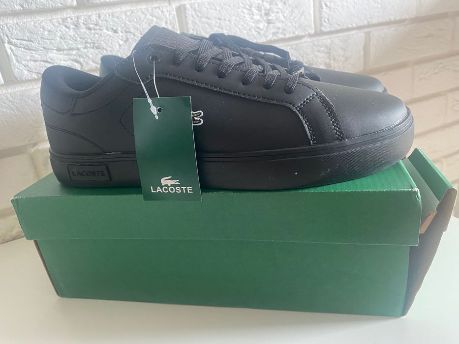 Buty Męskie Lacoste Powercourt Czarne Skóra Nowe 43