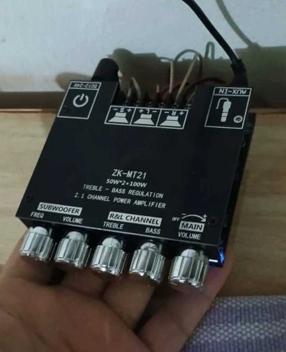 Премиальный 200W усилитель мощности звука, аудио підсилювач HiFi 2.1 (ZK-MT21 Original)