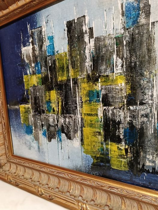 Quadro original e único de autor a óleo sobre tela com moldura