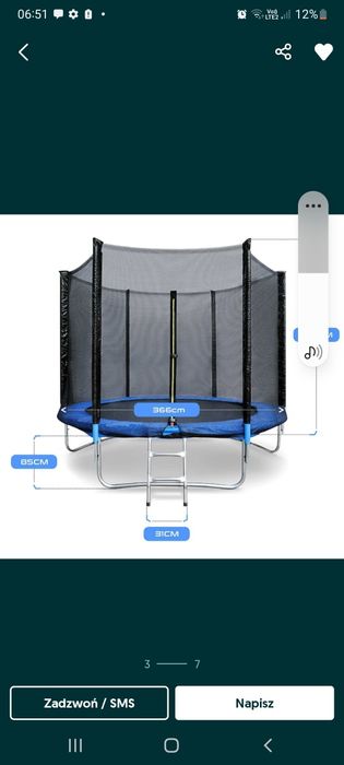 Trampolina dla dzieci 8ft  250cm Nowa wyprzedaż