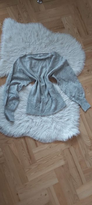 Sweter reserved melanż łódka ciepły gruby mięsisty