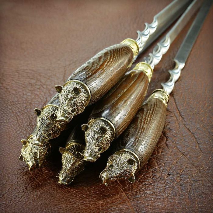 Шампури подарочные "Кабанчики", ручная работа