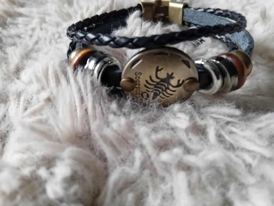 Bransoletka skórzana astrologiczna skorpion