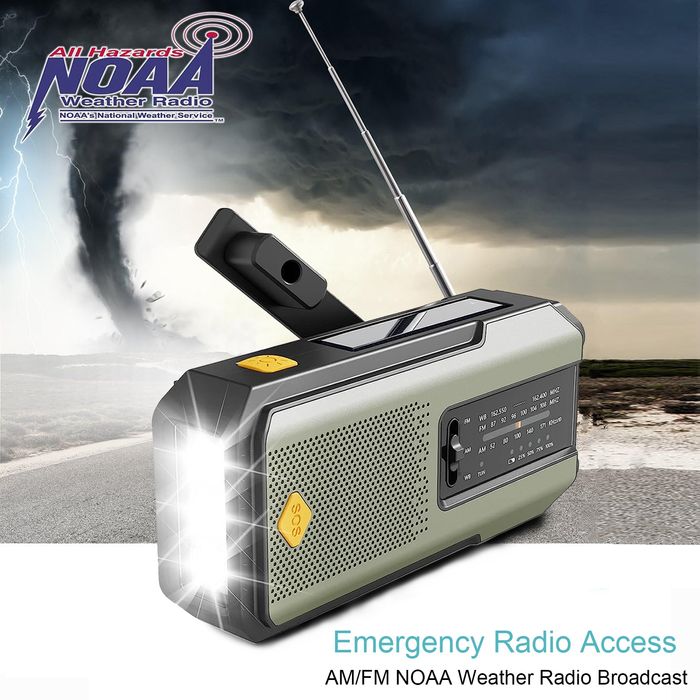 Radio de Emergência Solar Dínamo Power Bank