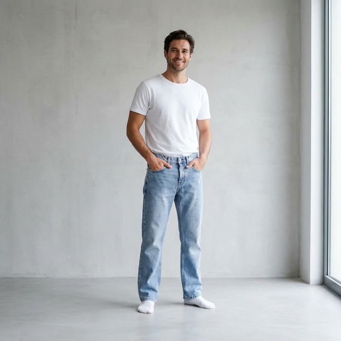 Calças Jeans Azuis MO Tamanho 40 Straight Fit