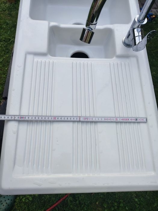 Zlew ceramiczny 1.5 komorowy z ociekaczem