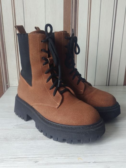 Черевики осінь, шкіра, замш 36 р. 23 см