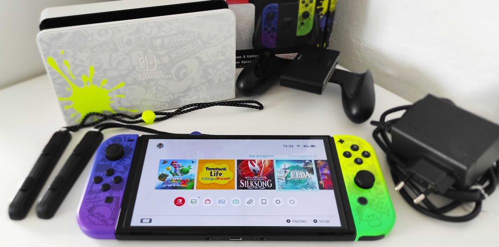 Nintendo Switch OLED - Splatoon 3 -Edição Especial - Desbloqueada CFW + Cartão 256GB