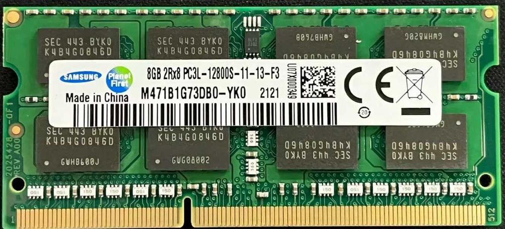 RAM DDR3 8GB Samsung 1600 sodimm оперативна пам’ять