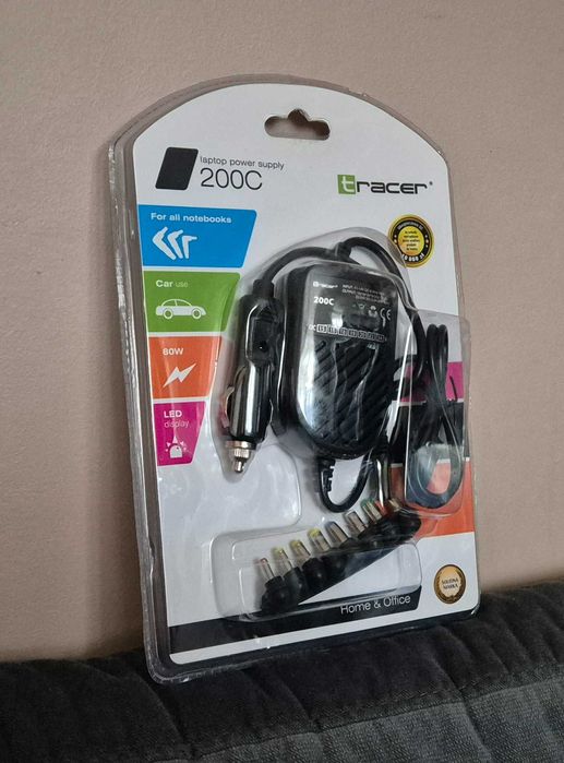 Tracer 200C Zasilacz Samochodowy 8w1 80W Do Komputera Laptopa Noteboka