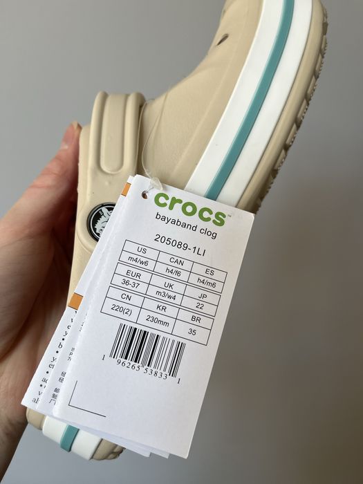 Крокси жіночі бежеві crocs bayaband winter white 40-41