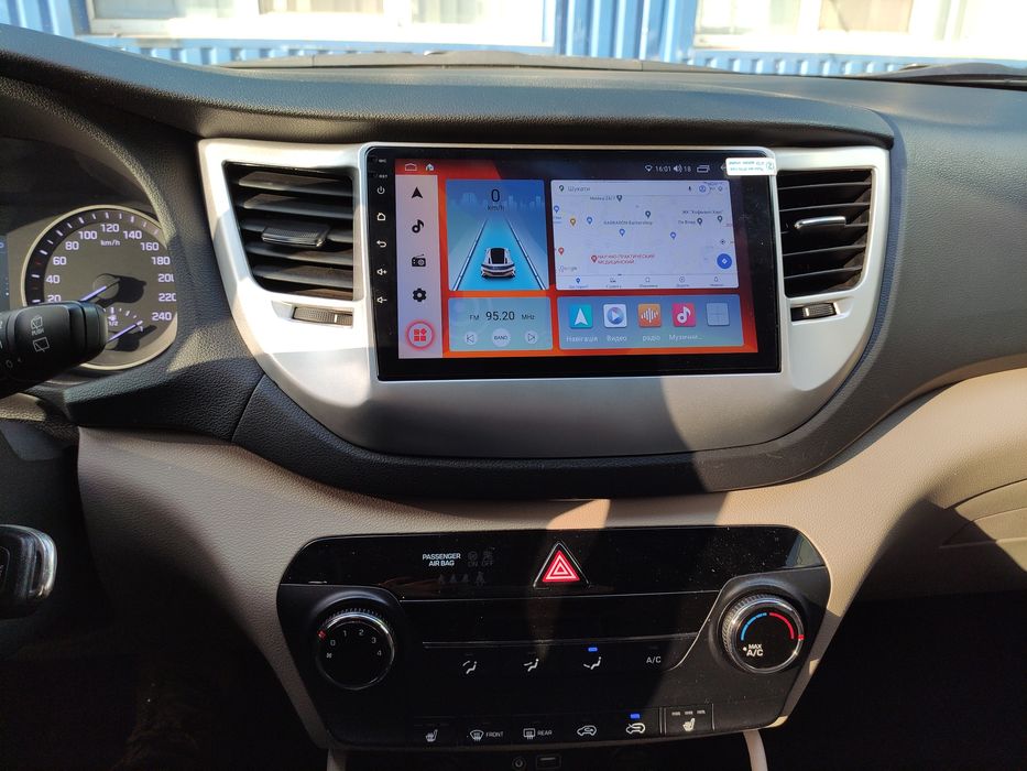 Мощная магнитола Hyundai Tucson с CarPlay 4G LTE+ QLED 8 ядер проц.