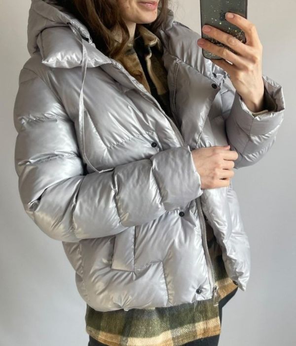 Короткий куртка пуховик