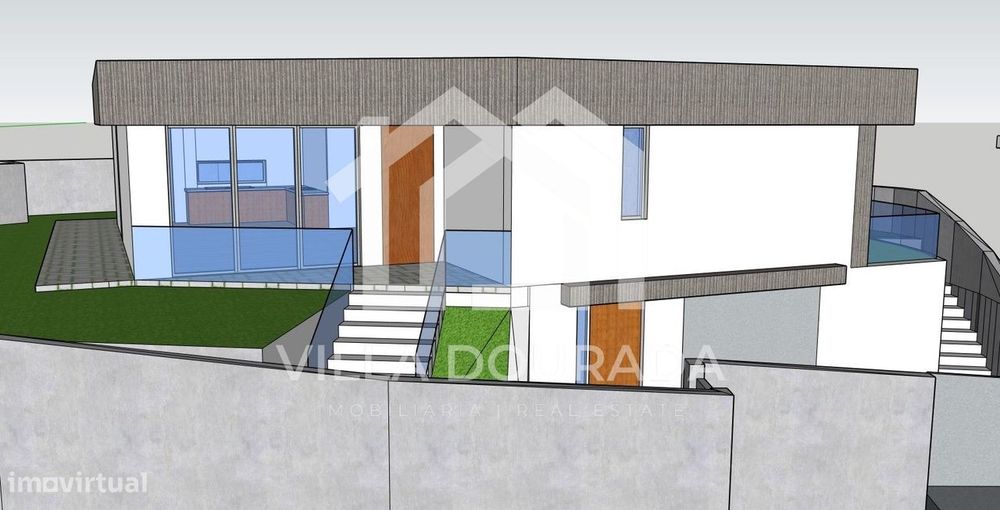 Moradia T3 com Arquitetura Moderna, Garagem e Jardim -Vila Maior Sant