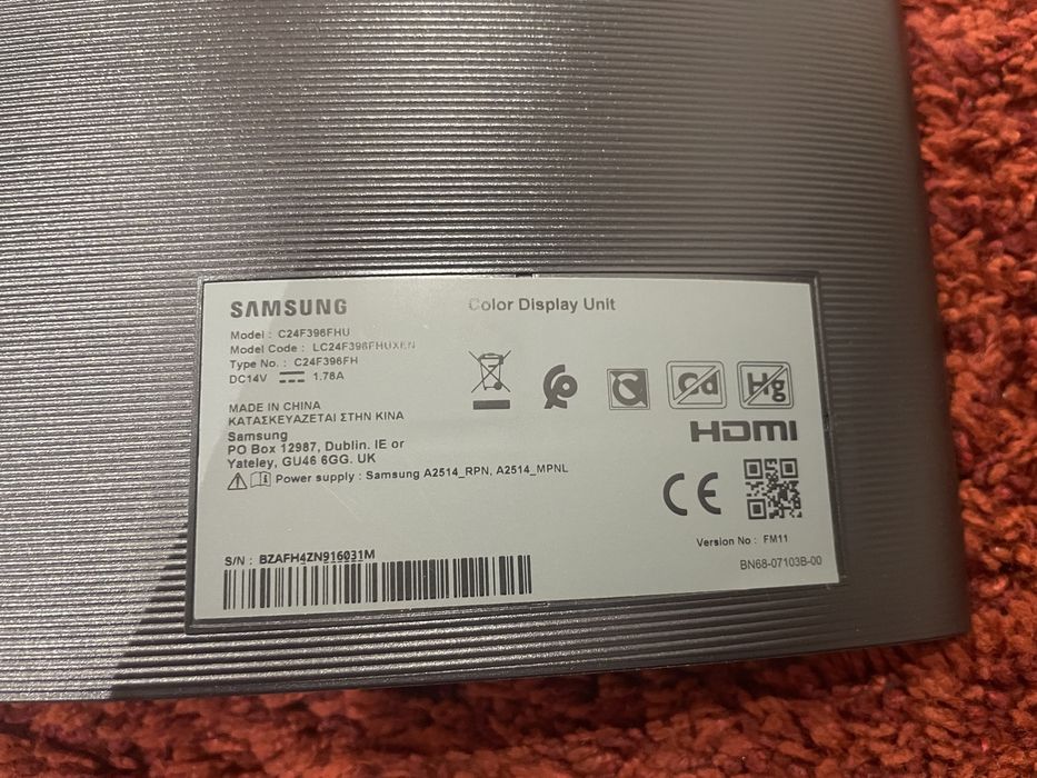 Monitor Samsung Curvo 24” Full HD – C24F396FH