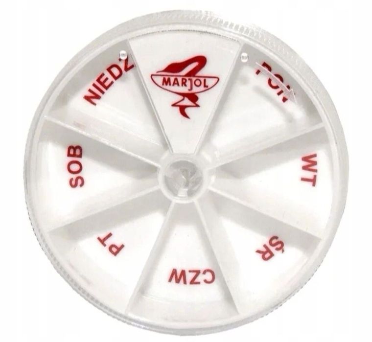 Organizer okrągły do leków, pudełko na leki, kasetka