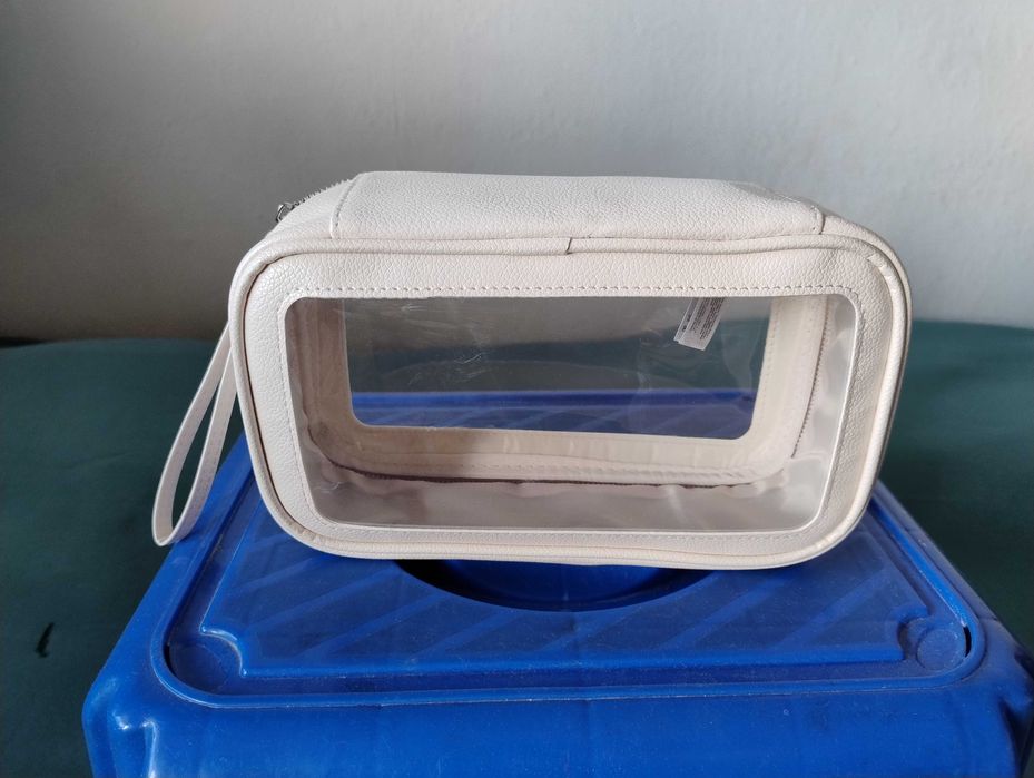 SUPER CENA Torba shoperka duża mocna bawełna torebka plecak - Nowa Kosmetyczka marki Primark biała 23x13x7 cm