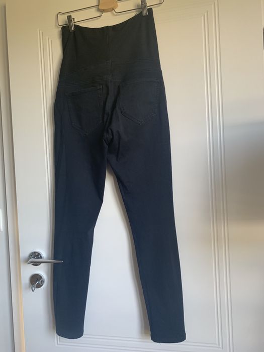Granatowe  spodnie ciążowe H&M mama rozm. S