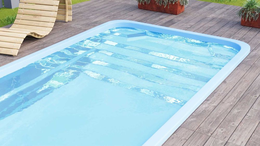 Basen POLIESTROWY TUV 7,50 x 3,50 x 1,55m z osprzętem i akcesoriami