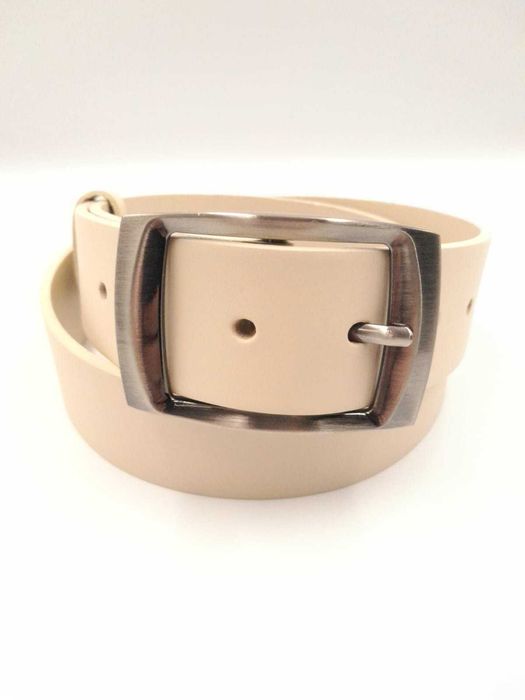 Pasek skórzany damski beżowy szerokość 4cm