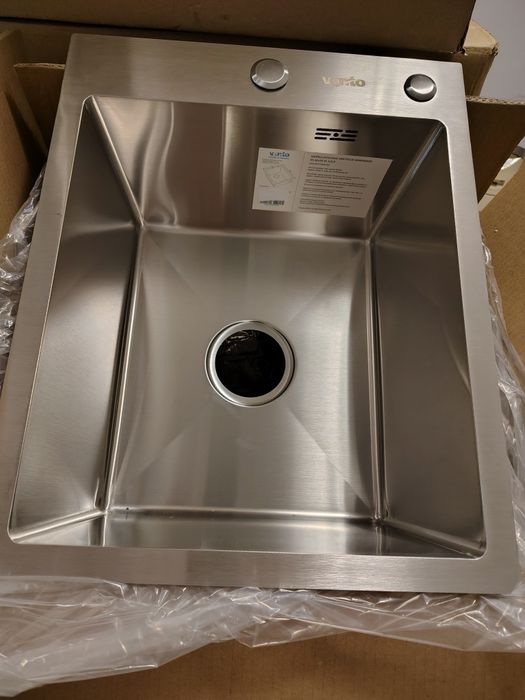 Мийка кухонна врізна з нерж сталі полірована  hand made 40*50, 54*48