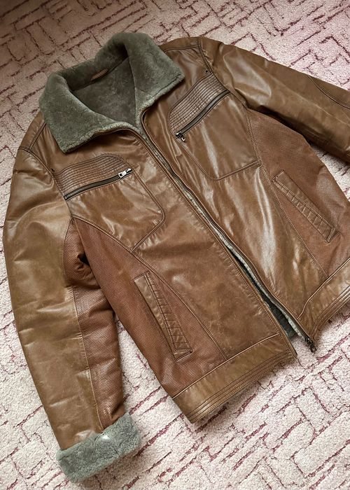 Шкіряна дублянка з овчини