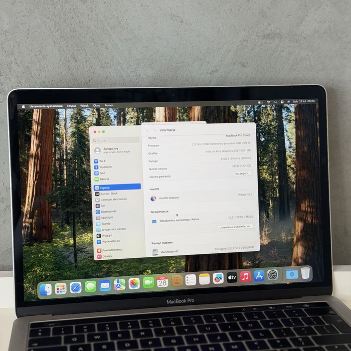 MacBook Pro 13” 2018 | 256GB | 143 cykle | Sklep/Gwarancja Faktura