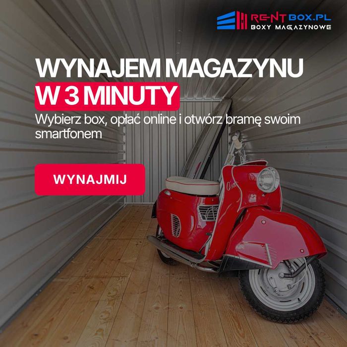 Garaż Motocykl, Komórka lokatorska, Magazyn samoobsługowy Dostęp 24/7 BOX, wynajem - PROMOCJA 1szy miesiąc 1 zł