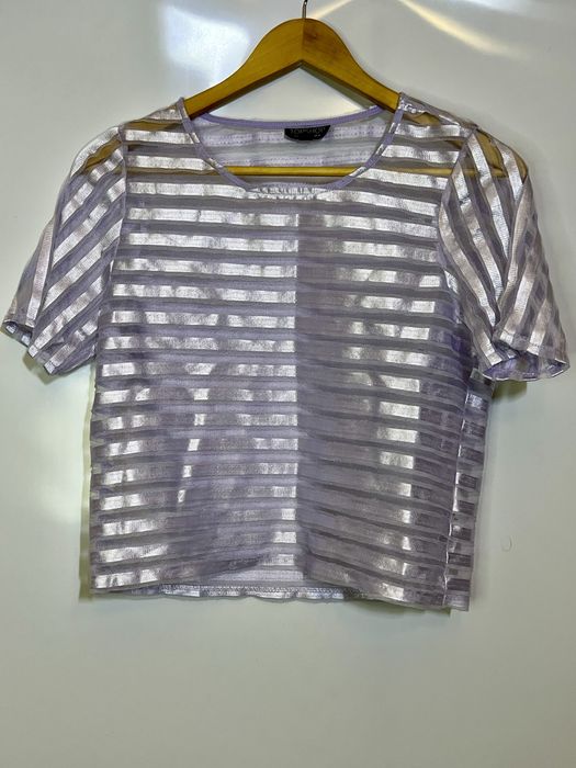 Топ полупрозрачный лиловый в сетку TOPSHOP