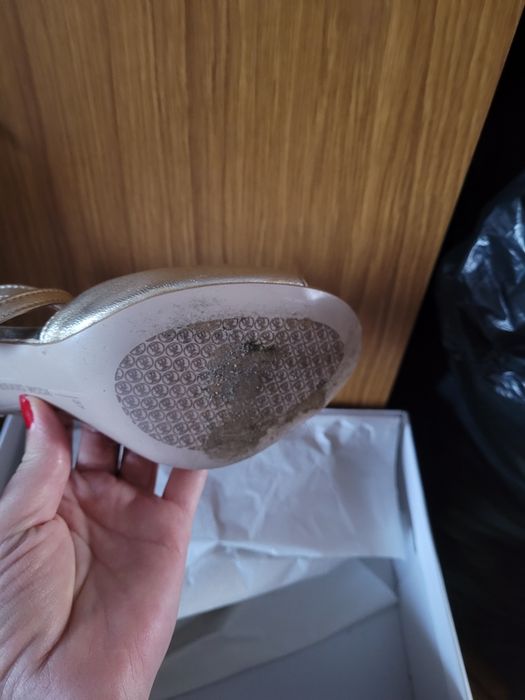 Sandały bravo moda 37 szpilka złote