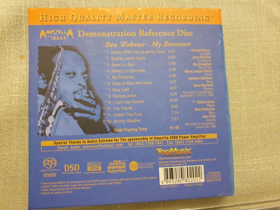 SACD Ben Webster My Romance Ampzilla 2000 Demonstration Reference jazz