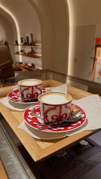 Набір порцелянового посуду чашка з блюдцем Hermes