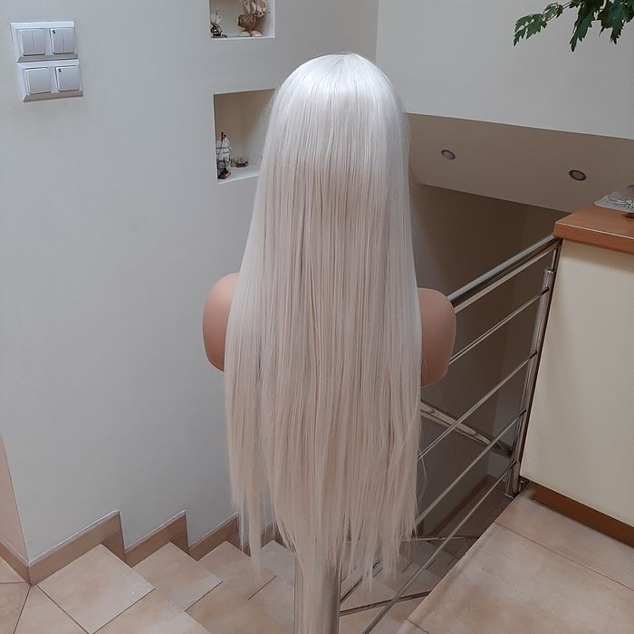 Peruka lace front biała 80cm