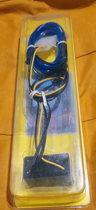 Faixa de luz  LED ambiente para carro flexível cor azul  - Novo