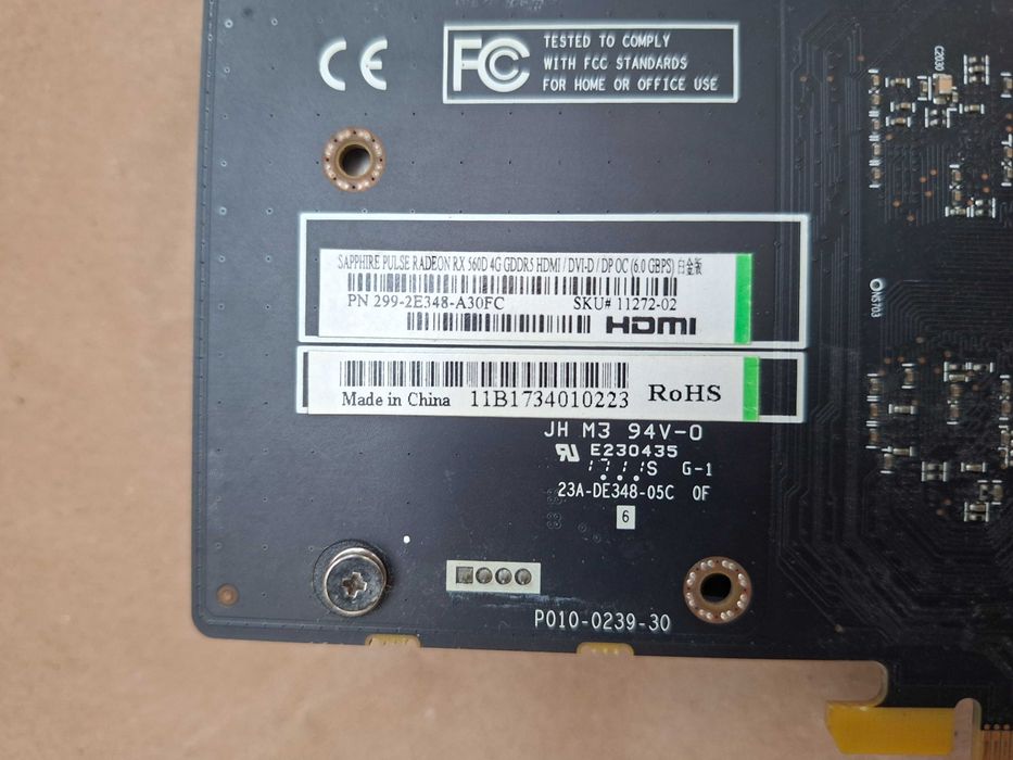 Placa Gráfica Sapphire Pulse Radeon RX 560D 4GB GDDR5