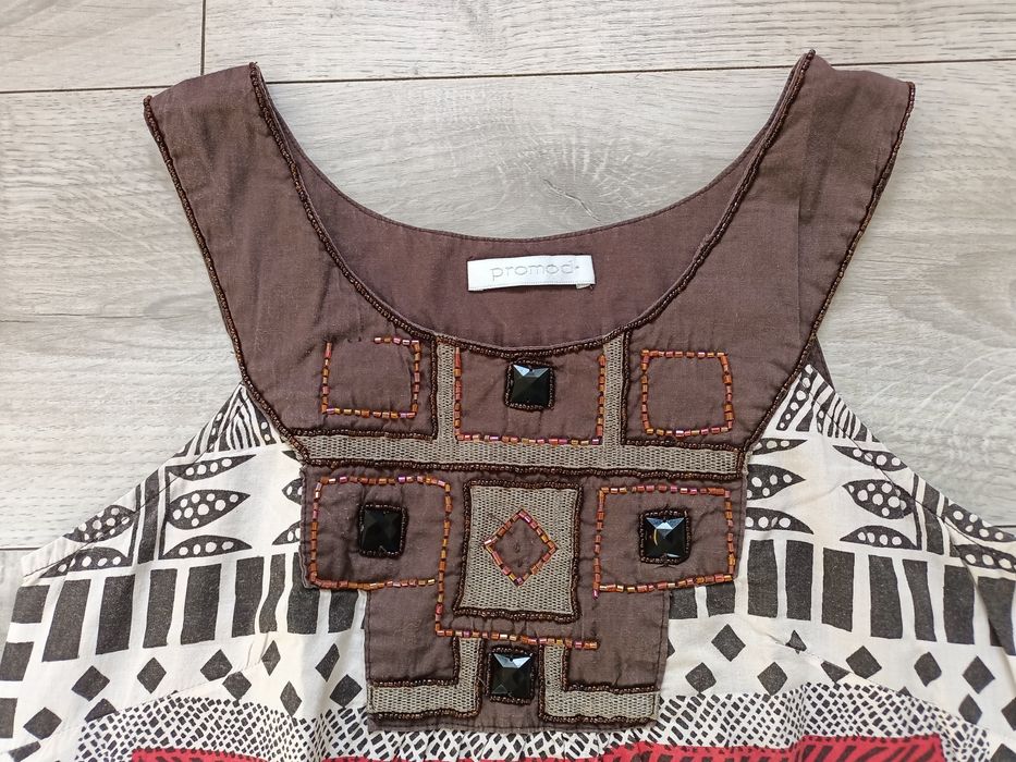 Tunika a'la egipska Promod Boho Hippie Etno Folk okazja sukienka