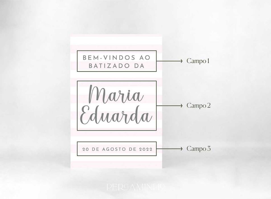 Placa de Boas-Vindas em PVC - Para Batizados, Casamentos e Eventos