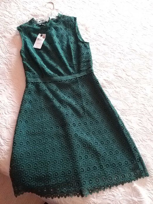 Vestido Mango Guipura Verde