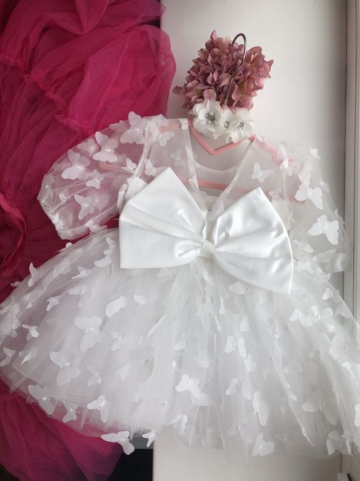 Сукня на 1 рік 1,5 2 роки дитяче рожева, біла. Плаття 74 80 86 90 92