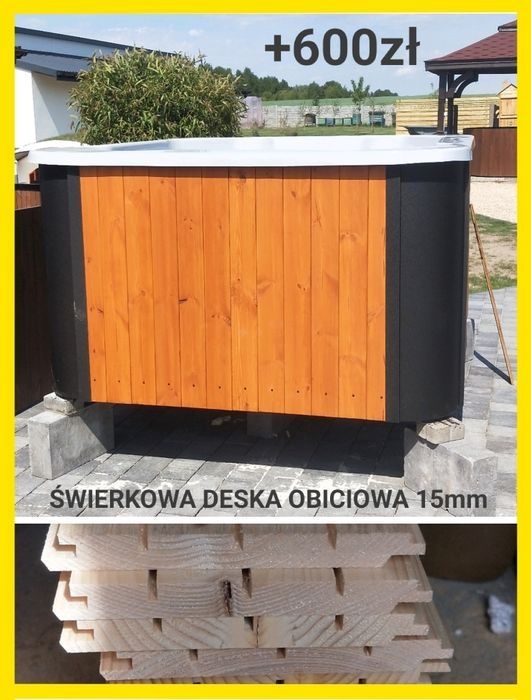 Balia ogrodowa / Jacuzzi ogrodowe z hydromasażem + piec | Transport
