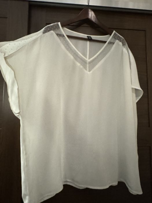 Blusa branca com transparência 4XL