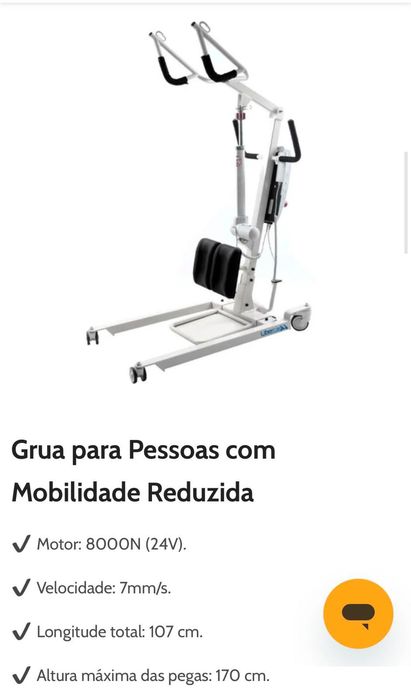 Grua /elevador de pessoas acamados