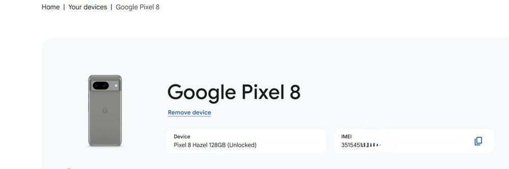 Google Pixel 8 Hazel Neverlock 128gb