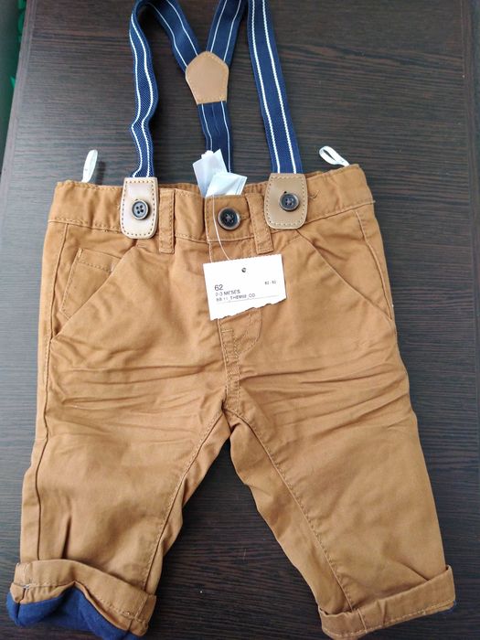 New Boy's Overalls, Size 2–3 Months