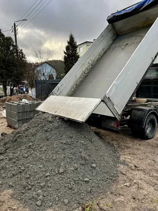 beton półsuchy , transport beton , piasek , kruszywa , ziemia ogrodowa Szczecin
