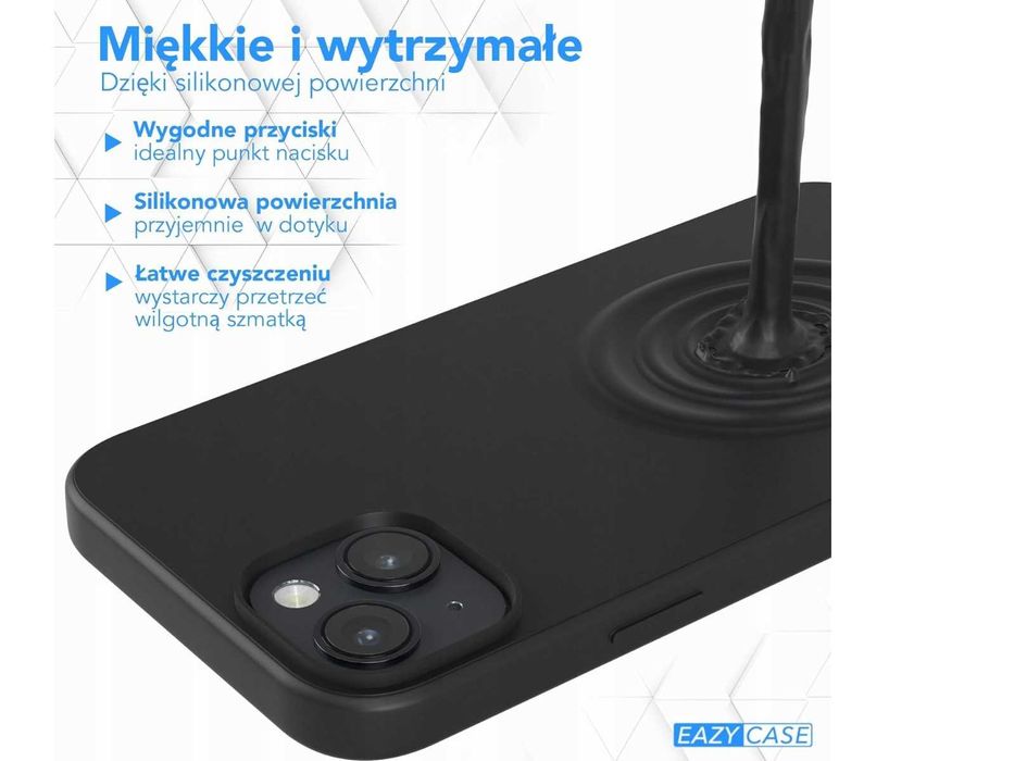 EAZY CASE - Silikonowe etui na iPhone 14 Plus Case 6,7” Czarne
