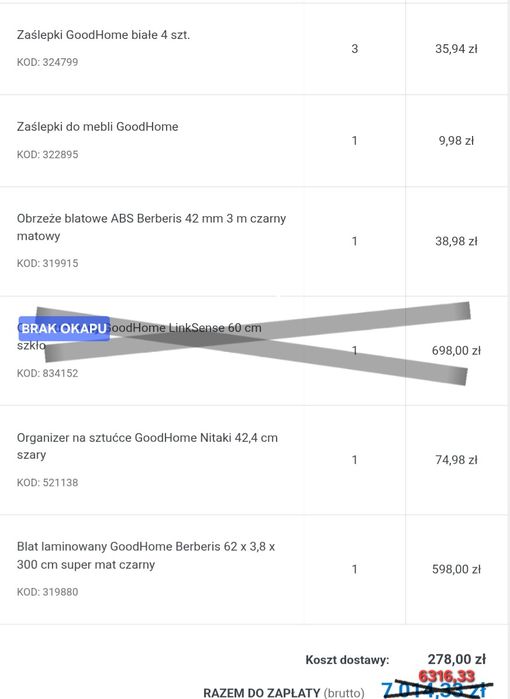 NOWA KUCHNIA GoodHome Garcinia (Biały Połysk) – Okazja!