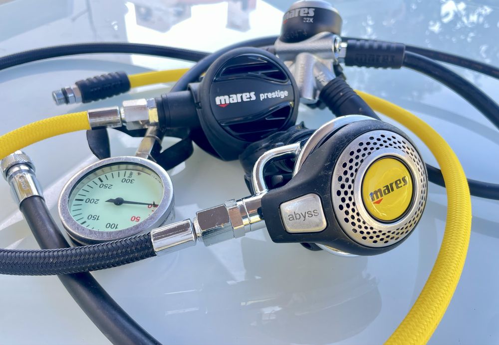 Regulador mergulho Mares 22X + Abyss + Prestige + Manómetro