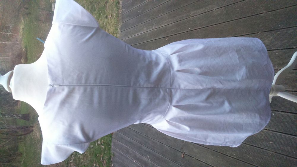 Nowa krótka sukienka biała koktajlowa wesele S M szyta na miarę