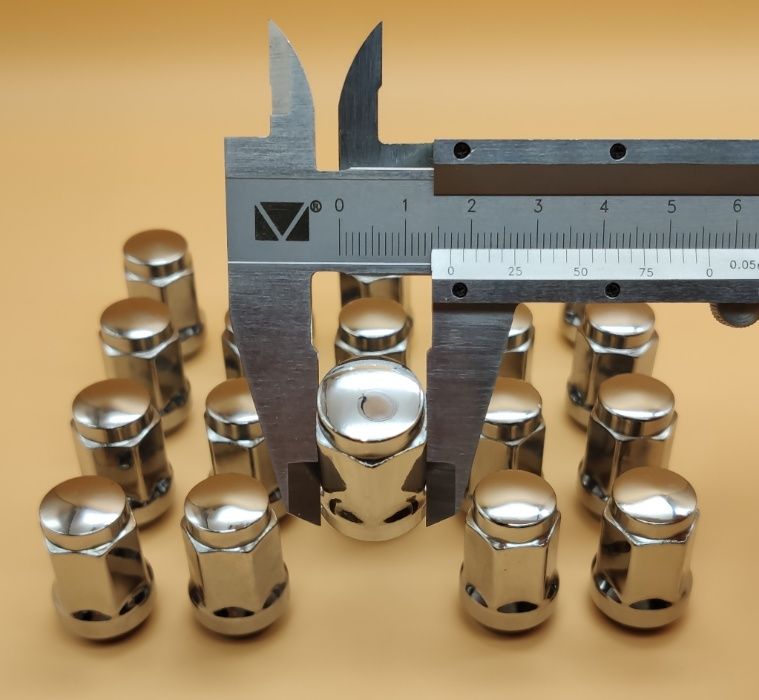 Колесные гайки М12х1,5х33 конус хром для Киа, Мазда, Хонда, Шевроле